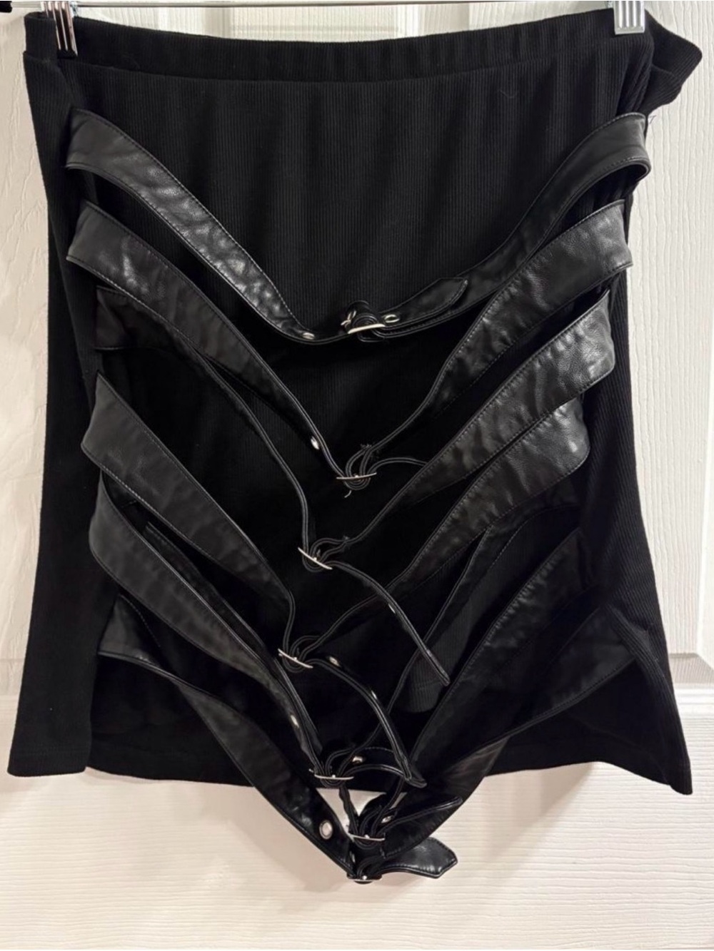Hot Topic Black strap Mini skirt